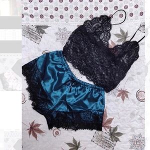 Bralette+shorts sleep set loungewear